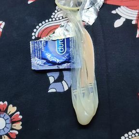 Asian black men morning hard cumshot with durex condom