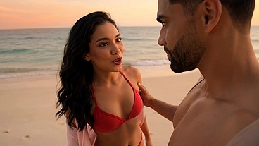 COLOMBIAN WOMAN IS LOST ON THE BEACH AND OFFERS THE LIFEGUARD VAGINAL SEX (AI-GENERATED VIDEO)