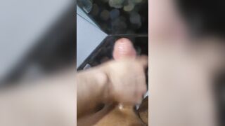 Scorching mixed boy jerking infront belonging a mirror