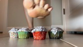 Silent Cupcake Smash 2 - Goddess Alya smashes these poor cupcakes with her sexy feet food smash cupcakes foot fetish dirty feet