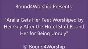Aralia Gets Foot Worship While Bound on Vacation - SD