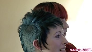 Inked transgender banging redhead babe