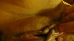 Ugly brown pussy of a skanky slut when she is masturbating