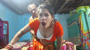 Desi Bengali Bhabhi Ke Saath Masti Romance and Kissing Scenes, Orange Blouse and White Bra Remove Big Boob Press by Rahul