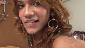 Ebony shemale Isabella Lobos self pleasure