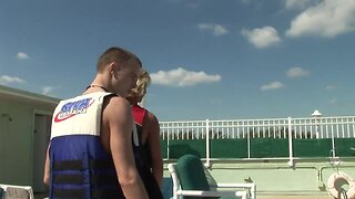 Gorgeous gay boys love fucking in the pool