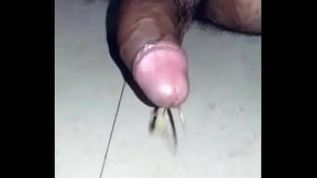 Pissing hard dick