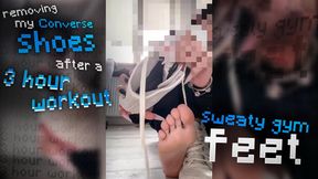 Removing my stinky converse after gym