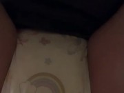 Quietly wetting my diaper while my roommates are just outside