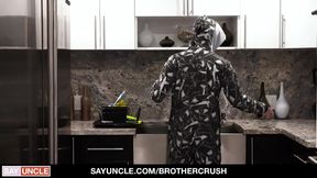 Stepbro Demands Blowjob in Steamy Gay Sex Scene with Anal and Deepthroat Action