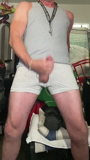 Jockdad87 Is Horned up in Gray Underwear