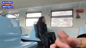 Stranger face fucked me on train then walked carriage cum-walking strangers saw everything