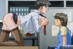 male has interview with big tits COUGAR secretary - Hentai Cartoon