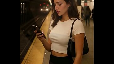 MILF loves being watched while enjoying a big cock on the train - AI-generated content