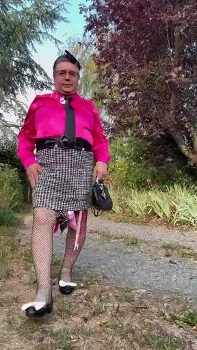 Dressed in a tight skirt for a night out