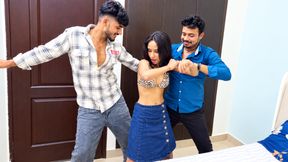 Indian Asian Desi Two Friends having Fun  love making Sex Fucking with Teengirl Bigboobs Dhoodhwali Bhabhi Hardcore Video