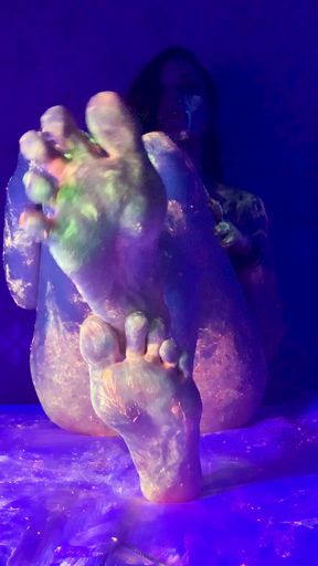 Glowing Feet and Ass Tease