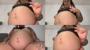 The enormous belly of a giantess