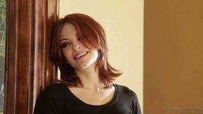 Adorable brunette Cassie Laine is making love with red haired GF in the bathtub