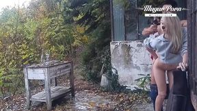 petite gina gerson outdoor fucking session in a rainy day