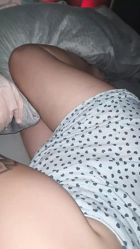 Step mom without bikini under skirt in bed with naked step son
