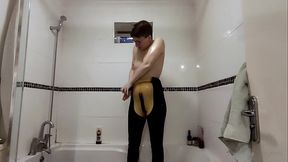 Behind the scenes: getting out of my latex catsuit after a long day of filming. I do love the way my skin looks when It'_s all...