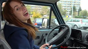 Sexy Redhead Karolina’s First Time Pedal Pumping in an Old VW T25 Van (FULLHD resolution)