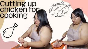 Cutting up chicken for cooking Part 1