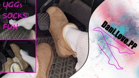 joyriding the old car in Uggs and socks | pedal pumping