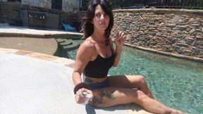 smoking by the pool