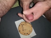 Cicci77 with the collaboration of Pedro prepares a new sperm-based breakfast using a cookie as a sup