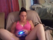 Caught filming up friends mini dress to see her black panties while she playing video games (part 1)