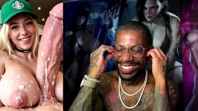 big breast starfucks employee makes a hard bwc cum explode, ai generated