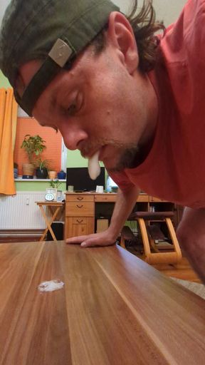 Throwing huge saliva bubbles