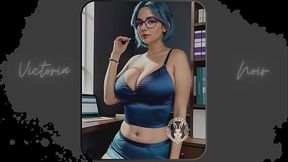 AI: Vibrant blue hair and dark glasses DOMINATRIX - Part 4 - Waifu Models #003
