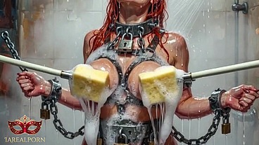 BDSM - Bath with the hot redhead - AI-generated