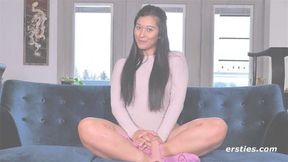 Ersties Hot Babe Jin Has Her First Experience With a Fuck Machine