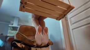 Ruslana In Red Dress Sits On A Swing And Massages Doctor Strange’s Dick - Tan Pantyhose And Semi Ballet - Full