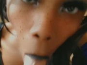 TS Cherri Rosé sucks dildo on Snapchat