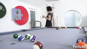 Tatted girl Olive Glass gets banged on that pool table