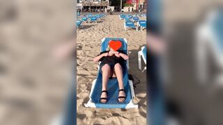 Having Fun on an empty outdoor beach.
