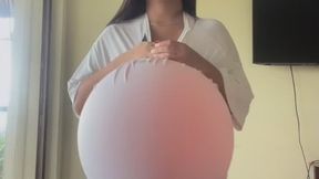 BALLOON STUFFING BIG BELLY GIRLFRIEND