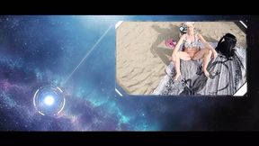 CoraBitch welcomes a facial and swallows cum on the beach