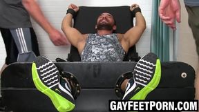 Two dominant men tickled Bruno Bernalâs brawny form