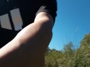 Caught wanking I stop my masturbation session outdoor but I still crave to cum cause I'm a horny boy