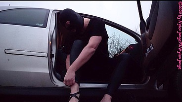 Geile Heels im Auto anziehen ** Outdoor Fun **