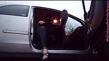 Geile Heels im Auto anziehen ** Outdoor Fun **