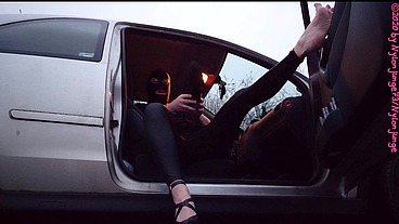 Geile Heels im Auto anziehen ** Outdoor Fun **