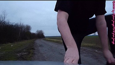 Geile Heels im Auto anziehen ** Outdoor Fun **