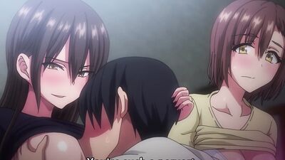 Busty housewife and her busty friend help out their man with a helping hand - Hentai